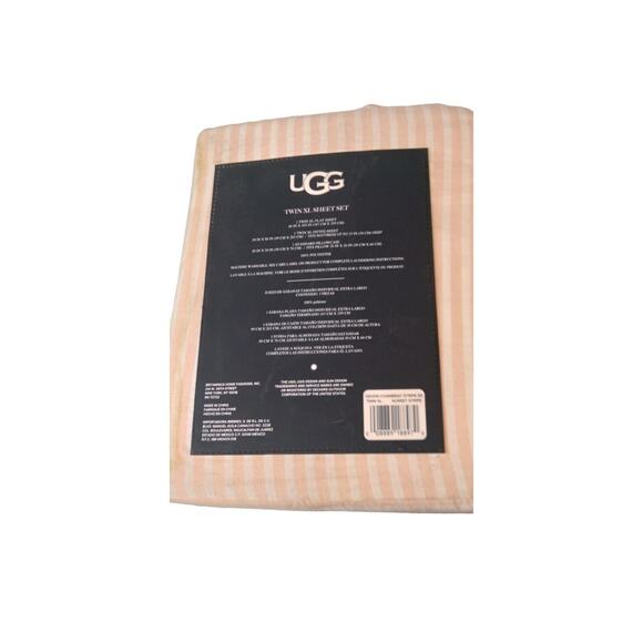 Ugg Devon Sheet Set Navy Stripe Size Twin XL Devon Chambray Sunset Stripe-NEW - Picture 6 of 8